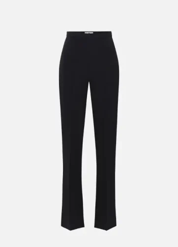 ELISABETTA FRANCHI PA08251E2 Pantaloni a palazzo in crêpe con bande in raso