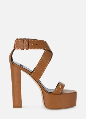 ELISABETTA FRANCHI SA08L52E2 Sandali in pelle bottalata con plateau