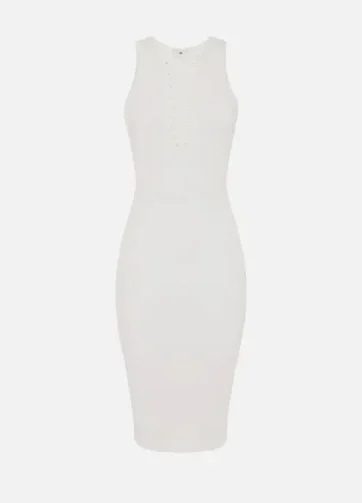 ELISABETTA FRANCHI AM55B52E2 Abito in maglia con lacci criss-cross