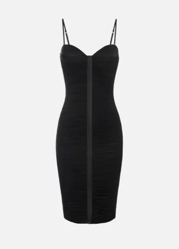 ELISABETTA FRANCHI AB81556E2 Abito in jersey stretch con drappeggi