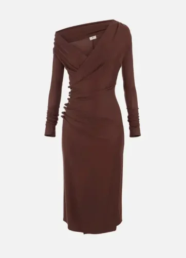 ELISABETTA FRANCHI AB82257E2 Abito in jersey con bottoni gioiello