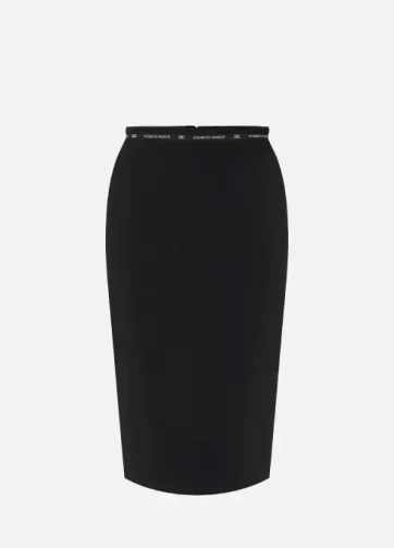 ELISABETTA FRANCHI GO11856E2 Gonna in crêpe con nastro logo