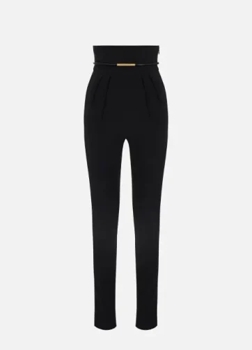 ELISABETTA FRANCHI PA13457E2 Pantaloni in crêpe leggero con cintura