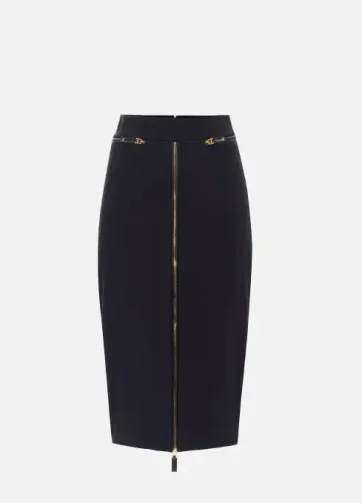 ELISABETTA FRANCHI GO13456E2 Gonna in crêpe leggero con zip