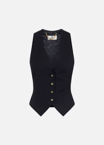 ELISABETTA FRANCHI GL00156E2 Gilet in gabardina di cotone