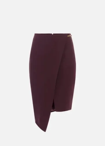 ELISABETTA FRANCHI GO13556E2 Gonna in crêpe con dettaglio gioiello