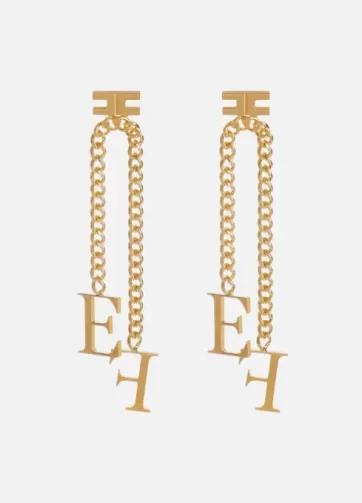 ELISABETTA FRANCHI OR17A56E2 Orecchini con catena pendente e logo
