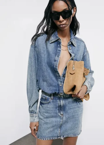 PATRIZIA PEPE Abito mini chemisier in denim