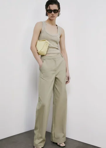 PATRIZIA PEPE Pantaloni palazzo in cotone leggero