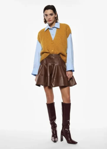 IMPERIAL Gonna corta svasata in similpelle