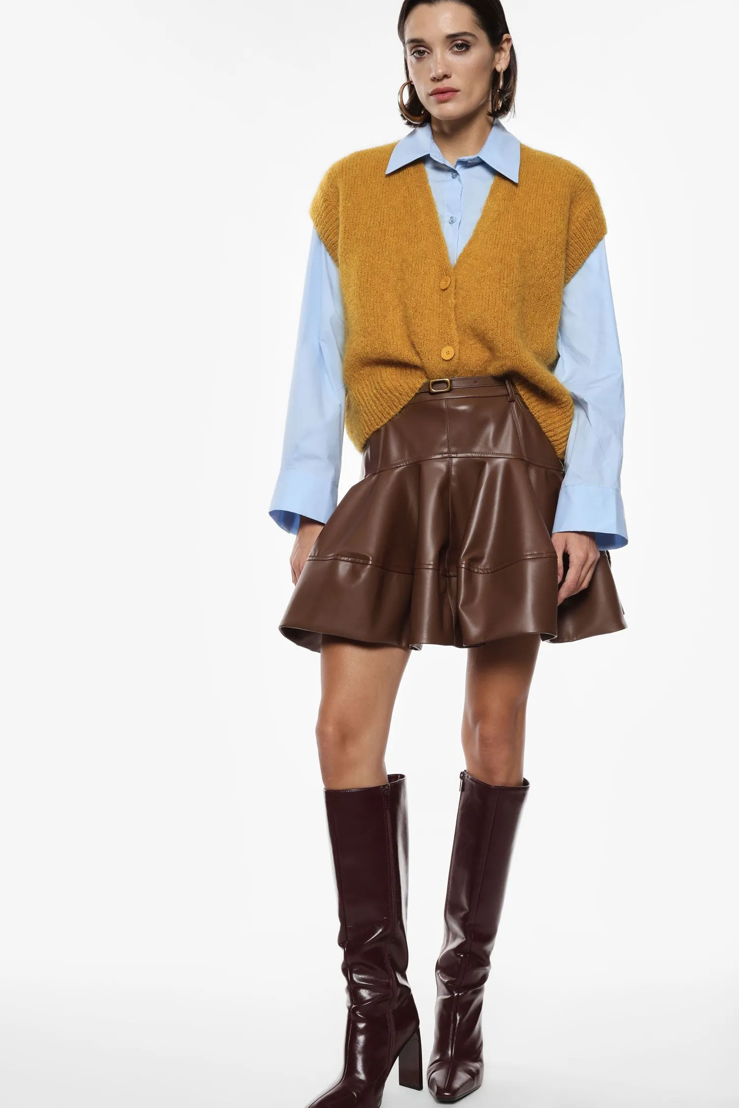 IMPERIAL Gonna corta svasata in similpelle - immagine 3