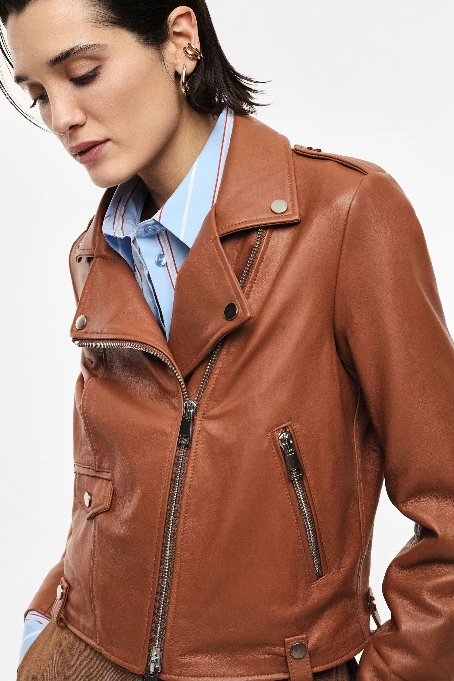 IMPERIAL Giacca biker corta con zip e tasche - immagine 4